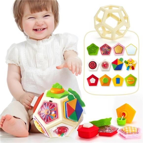 Montessori Toys for 1 Year Old Girl Gifts-Busy Activity Cube Travel Toys - Picture 1 of 7